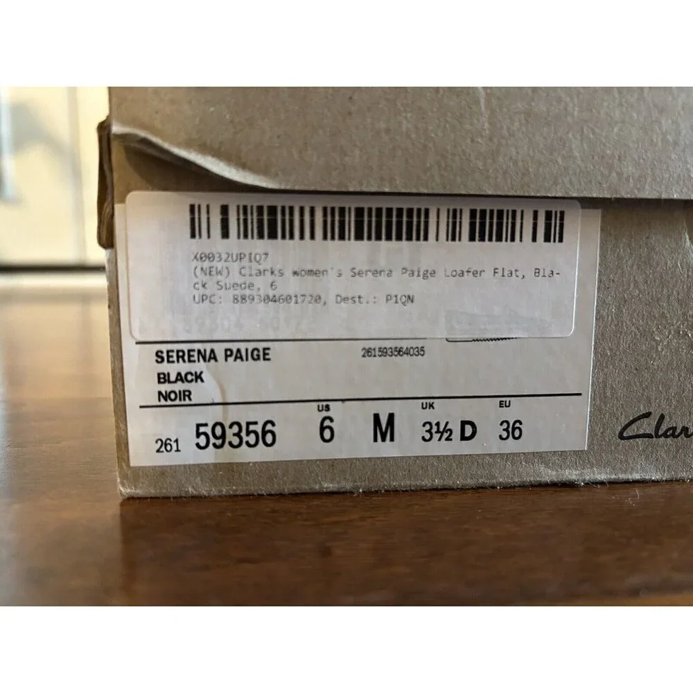 Clarks‎ Collection Serena Paige Black Suede Espadrilles Flats US 6 M NEW